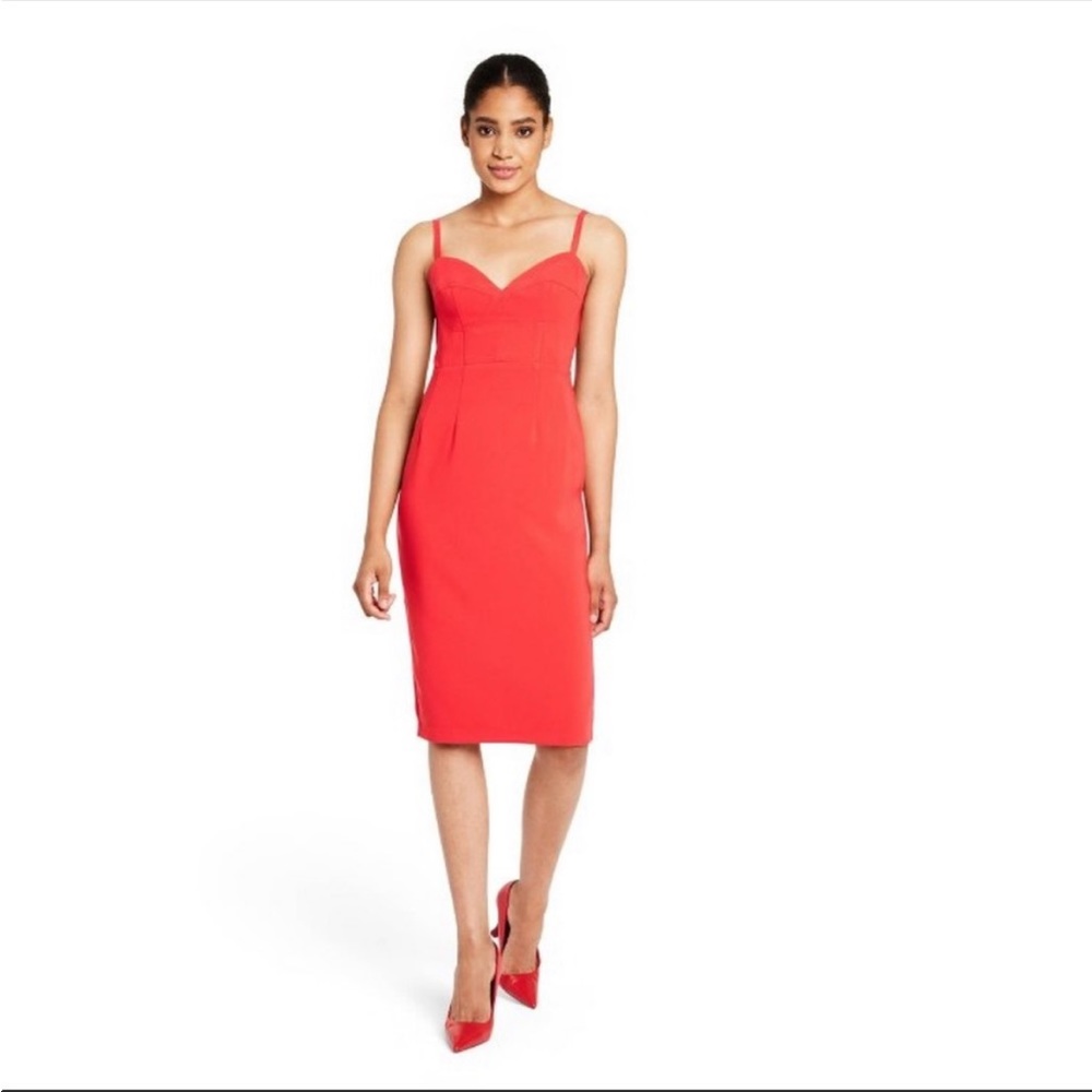 NWT Sergio Hudson x Target Red Bustier Midi Dress
